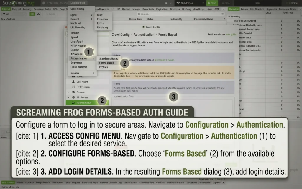 Screaming Frog Forms Based Authentication Guide | Altomate