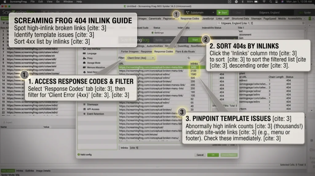 Screaming Frog 404 inlink Guide | Altomate