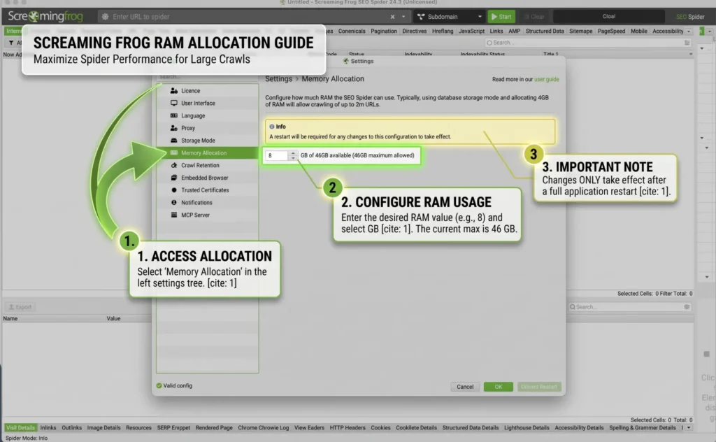 Screaming Frog RAM allocation guide | Altomate